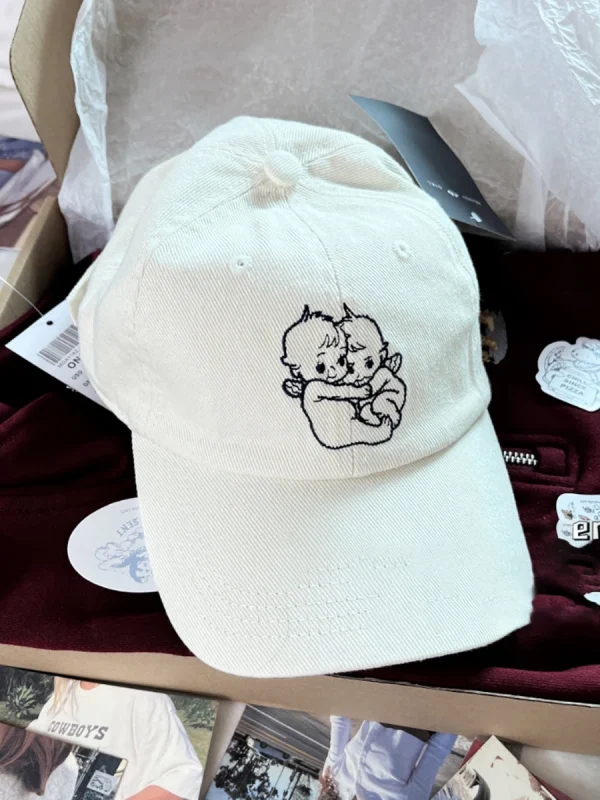 Cartoon-Angel-Baby-Embroidery-Baseball-Cap-Women-Four-Season-Harajuku-Casual-Visors-Femme-Vintage-Y2k-Streetwear