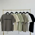Essentials Men Summer T-Shirt 100% Cotton Loose Tees Rubber Letter