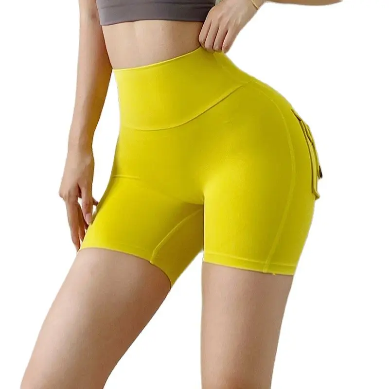 SOISOU-Tight-Women-s-Shorts-Sexy-Cycling-Shorts-Elastic-High-Waist-Shorts-Back-Pockets-Breathable-Sport-1