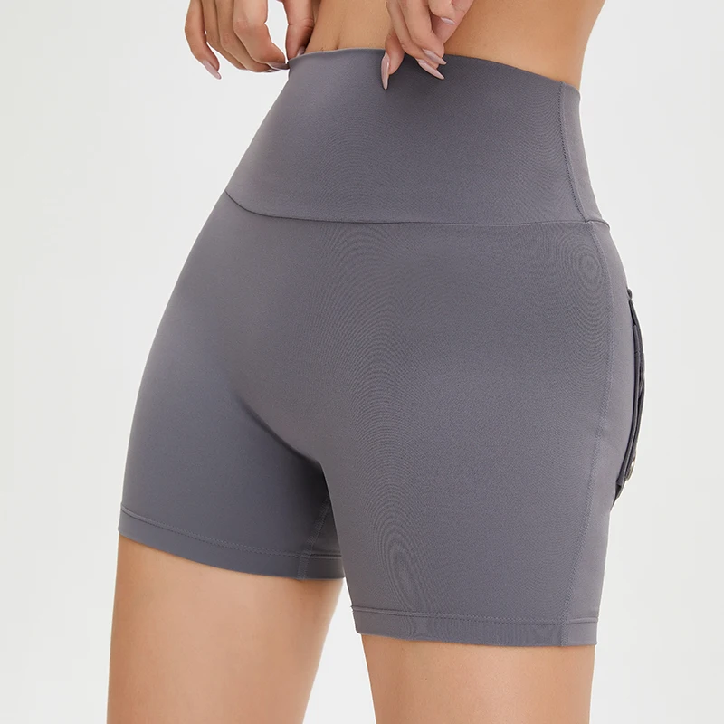SOISOU-Tight-Women-s-Shorts-Sexy-Cycling-Shorts-Elastic-High-Waist-Shorts-Back-Pockets-Breathable-Sport-3