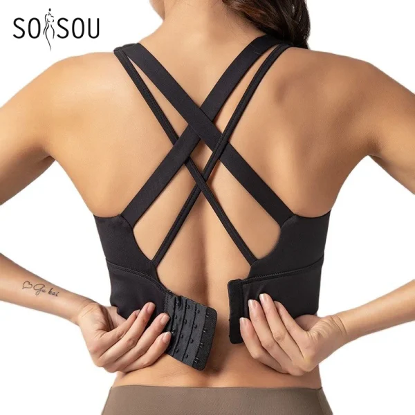 SOISOU-Yoga-Bra-Nylon-Top-Women-Sports-Bra-Gym-Fitness-Breathable-Elastic-Bralette-Adjustable-Buckle-Women