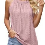 Women Sleeveless Round Neck Pleated T-Shirt