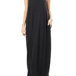 CLOCOR Womens Summer Sun Dresses Long Spaghetti Strap Sleeveless Floral Casual Long Maxi Dress for Women with Pockets