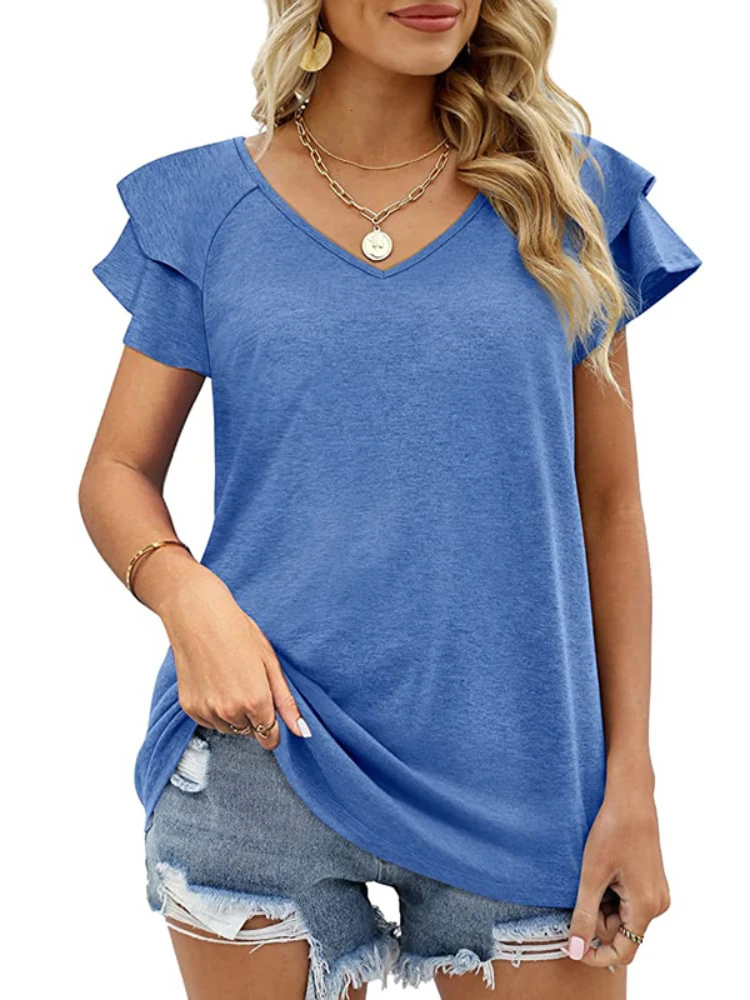 Womens-Ruffle-Short-Sleeve-Solid-V-Neck-T-Shirts-Casual-Loose-Tops-for-Summer-2